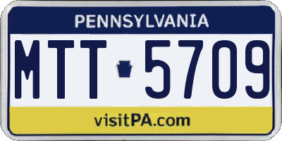 PA license plate MTT5709