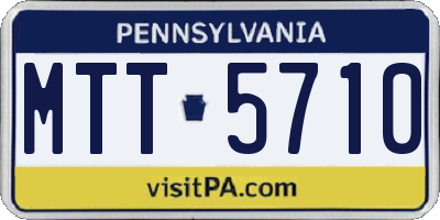 PA license plate MTT5710