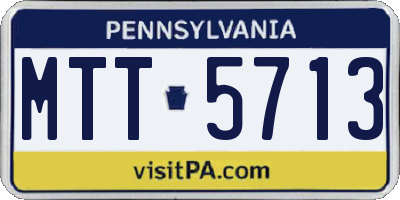PA license plate MTT5713