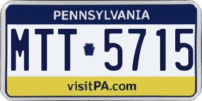PA license plate MTT5715