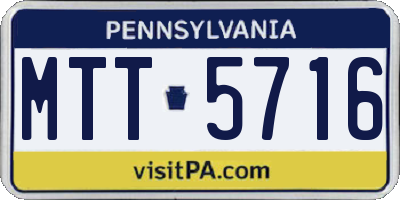 PA license plate MTT5716
