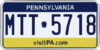 PA license plate MTT5718