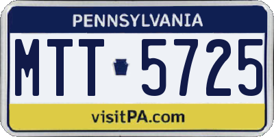 PA license plate MTT5725