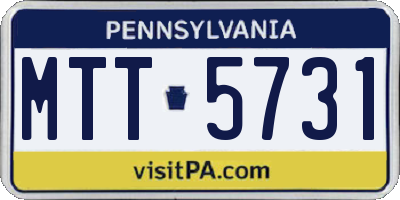 PA license plate MTT5731