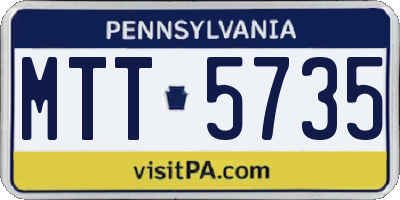 PA license plate MTT5735