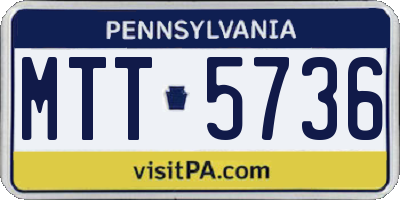 PA license plate MTT5736
