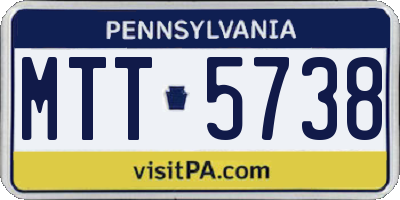 PA license plate MTT5738