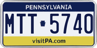 PA license plate MTT5740