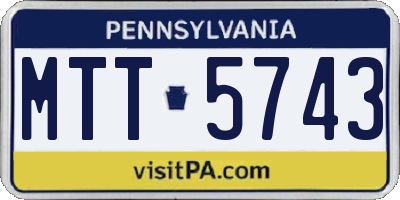 PA license plate MTT5743