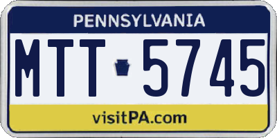 PA license plate MTT5745