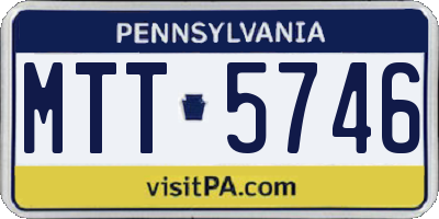 PA license plate MTT5746