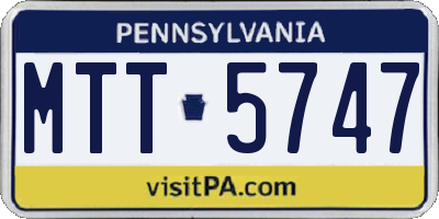 PA license plate MTT5747