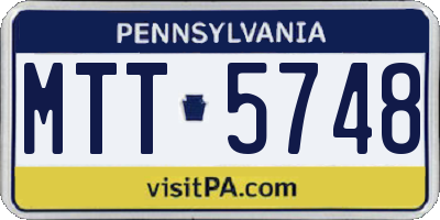 PA license plate MTT5748