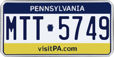 PA license plate MTT5749