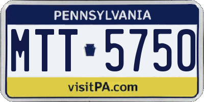 PA license plate MTT5750