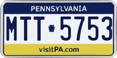 PA license plate MTT5753