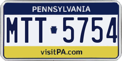 PA license plate MTT5754