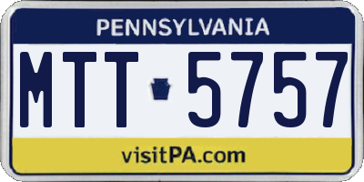 PA license plate MTT5757