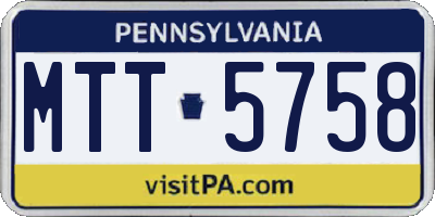 PA license plate MTT5758