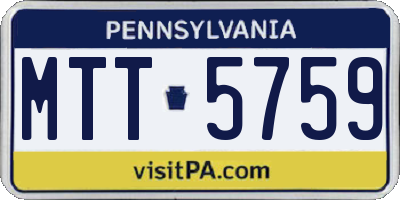 PA license plate MTT5759