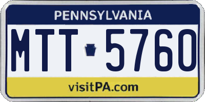 PA license plate MTT5760
