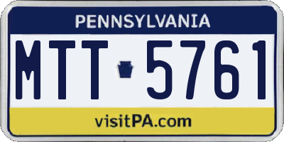 PA license plate MTT5761