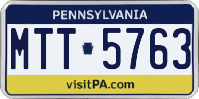 PA license plate MTT5763