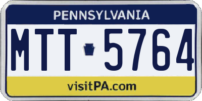 PA license plate MTT5764