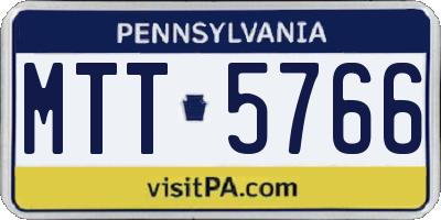 PA license plate MTT5766