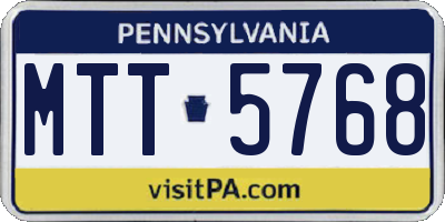 PA license plate MTT5768