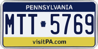 PA license plate MTT5769