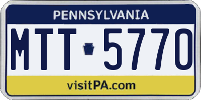 PA license plate MTT5770