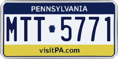 PA license plate MTT5771