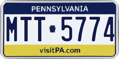 PA license plate MTT5774