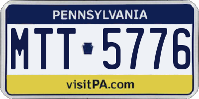 PA license plate MTT5776