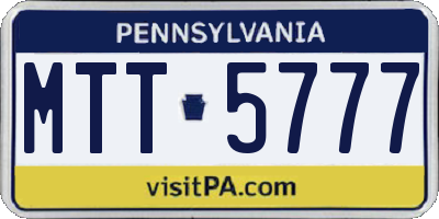 PA license plate MTT5777