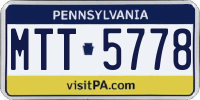 PA license plate MTT5778