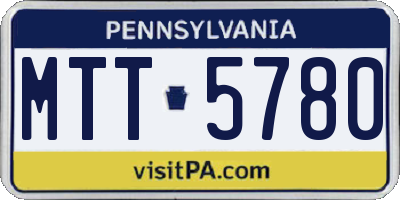 PA license plate MTT5780