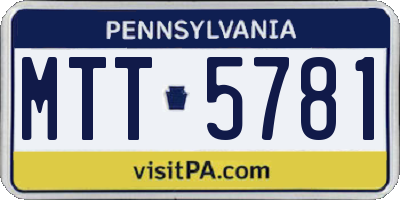 PA license plate MTT5781