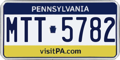 PA license plate MTT5782
