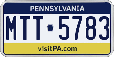 PA license plate MTT5783