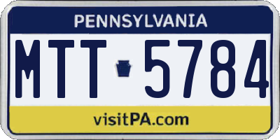 PA license plate MTT5784