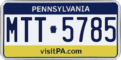 PA license plate MTT5785