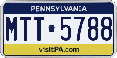 PA license plate MTT5788