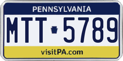 PA license plate MTT5789