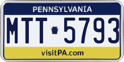 PA license plate MTT5793