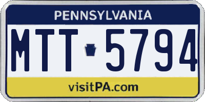 PA license plate MTT5794