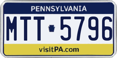 PA license plate MTT5796