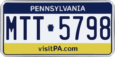 PA license plate MTT5798