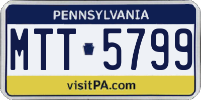 PA license plate MTT5799